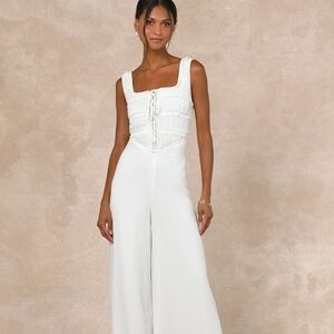 Never‎ Worn Lulu's Elegant White Corset Style Jumpsuit